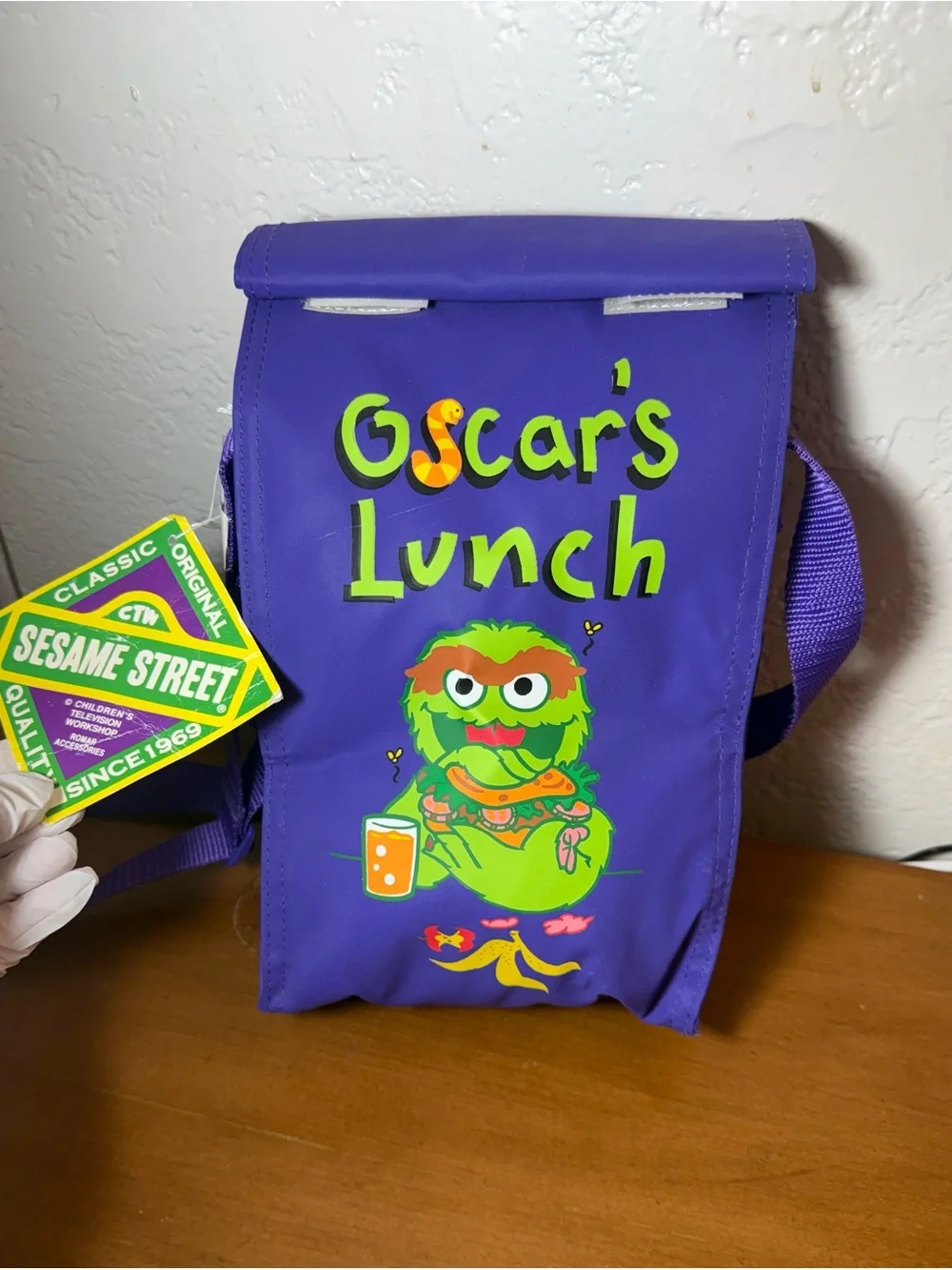 Vintage Sesame Street Oscar’s Lunch Bag Oscar Grouch Slimey Romar Henson NWT